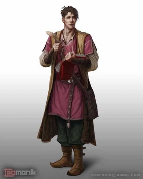 Dnd Shopkeep, Human Male Character Art, Dnd Peasant, Male Character Art, Warhammer Fantasy Roleplay, Fantasy Role Playing, Male Character, Human Male, Dungeons And Dragons Characters