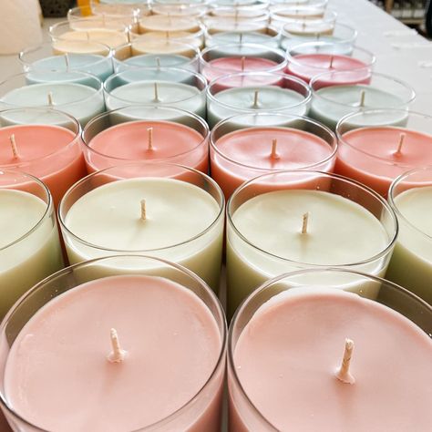 All the pastel color vibes with the #limitededition collection. Eco friendly, all natural #Soycandles handpoured in our home #ShopSmall #WomenOwnedBusiness #CandleMaking Room Candles, Pastel Candles, Pastel Candle, Candle Workshop, Candle Tutorial, Candle Making Business, Painted Pots Diy, Candle Room, Candle Aesthetic