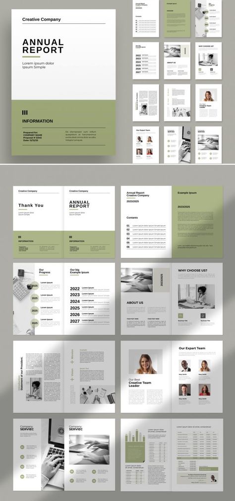 Annual Report Brochure Template for Adobe InDesign Business Report Design, Annual Report Layout, Architecture Brochures, Report Layout, Indesign Layout, 브로셔 디자인, Page Layout Design, Graphic Design Brochure, Annual Report Design