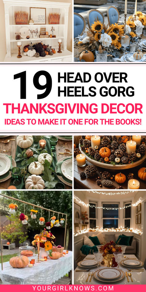 Whether you’re hosting a cozy family gathering or a big friendsgiving bash, setting the right vibe with your decor is a must! Thanksgiving 2024 Decor, Mixing Thanksgiving And Christmas Decor, Thanks Giving Decor Ideas For The Home, Thanksgiving Tablescapes 2024, Vintage Thanksgiving Tablescapes, Thanksgiving Gathering Ideas, Hosting Thanksgiving Decorations, Apartment Thanksgiving, Thanksgiving Decor Outdoor