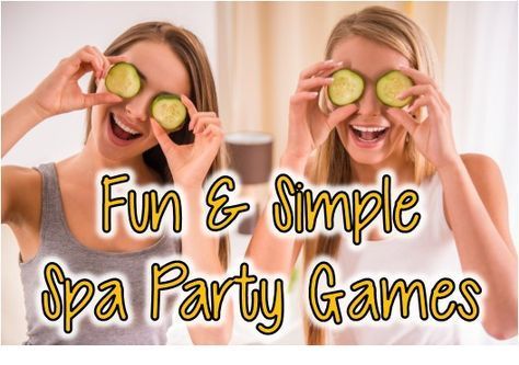 Spa party games that are fun and simple to play - perfect for girl's night! Spa Party Teenage, Beauty Games Ideas, Kids Spa Party Games, Spa Games For Women, Spa Birthday Party Games, Spa Party Games For Women, Spa Party Activities For Adults, Spa Day Games, Spa Party Activities Games