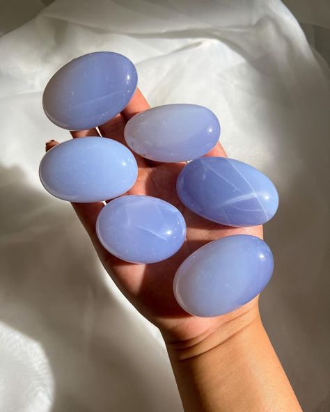 Crystal Aesthetic, Pretty Rocks, Blue Chalcedony, In Love, Gems, Crystals, On Instagram, Blue, Instagram