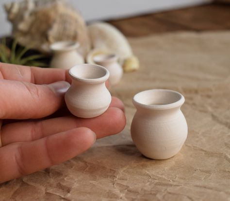 Tiny Clay Pots, Air Dry Clay Mini Vase, Mini Clay Vase, Mini Clay Pots, Miniature Clay Pots, Miniature Ceramics, Tiny Pots, Tiny Pottery, Air Dry Modeling Clay