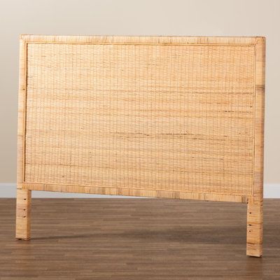 Bring a coastal feel to your primary bedroom with this panel headboard. Crafted from a mix of solid and engineered wood, it showcases a crisp rectangular shape and a textured woven rattan surface. We love that its light, natural brown hue makes it easy to pair with colorful and neutral aesthetics alike. Its finished back and legs make it a versatile piece that's compatible with an adjustable bed base. Pair it with crisp white bedding and a few coastal accents for a relaxing retreat in your own h Coastal Headboard, Mahogany Headboard, Headboard Wood, Rattan Bed, Rattan Headboard, King Size Headboard, Wood Headboard, King Headboard, Baxton Studio