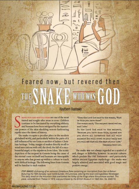 Snake Worship in Ancient Egypt | H Bastawy Snake Worship, Snake God, God Worship, Animal Infographic, Ancient Wisdom, Ancient Egypt, Snakes, The Spirit, Worship