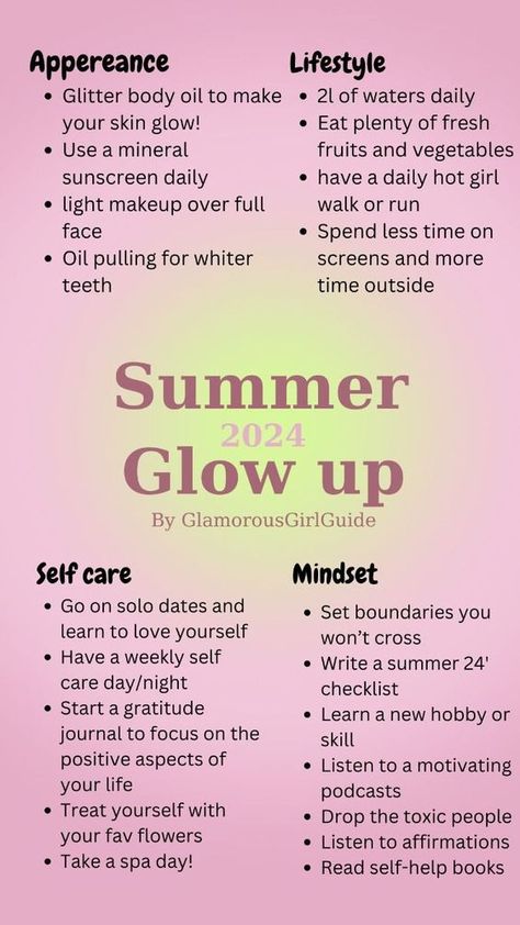 Glow Up Project List, How To Glow Up During Summer Break, September Glow Up Challenge, Easy Ways To Glow Up Fast, How To Summer Glow Up, How To Have The Best Glow Up, Birthday Glow Up Checklist, How To Be Well Liked, Summer Glow Up Tips For School