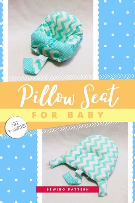 Pillow Seat for baby sewing pattern (3-10 months). This Pillow Seat can be used for babies as soon as they can support their own heads. As a guideline, they are typically suitable for babies between the ages of 3 to 10 months. The pillow gives your baby the freedom to comfortably observe their surroundings, and spend quality time with the family. Baby Support Seat, Baby Support Pillow, Make Your Own Pillow, Newborn Pillow, Children Accessories, Sewing Guide, Bed Baby, Baby Diy Projects, Baby Knitwear