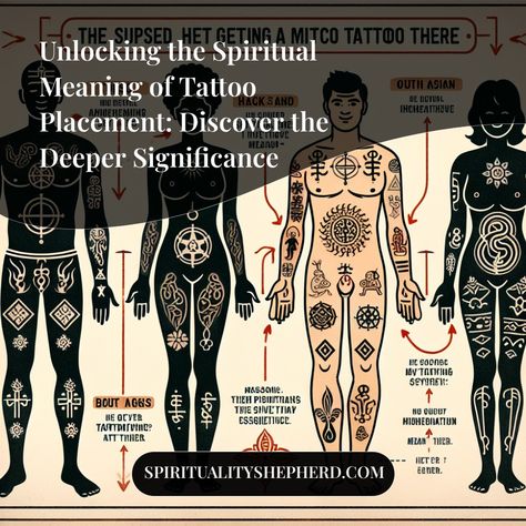 Struggling to grasp the connection between spirituality, energy and tattoo placement? Unearth the spiritual meanings behind your ink and deepen your understanding of your personal power and transformation through engaging, easy-to-understand information. Pin this now to unlock a new wave of insights about self expression and spirituality anytime you need a gentle reminder. Spiritual Meaning Of Tattoo Placement, Spiritual Tattoo Placement Meaning, 9 Ether Beings Tattoo, Spiritual Tattoo Placement, Tattoo Placement Spiritual Meaning, Energetic Tattoo Placement, Spiritual Symbols Tattoo, Energetic Tattooing, Energy Tattoo Spirituality