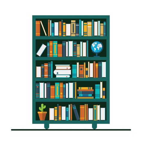 Bookcase with many books Still Life Ideas, Pink Bookshelves, Wooden Shelf Design, Books Vector, Old Bookshelves, Book Clip Art, Library Bookshelves, Drawing Tutorials For Kids, Line Art Vector