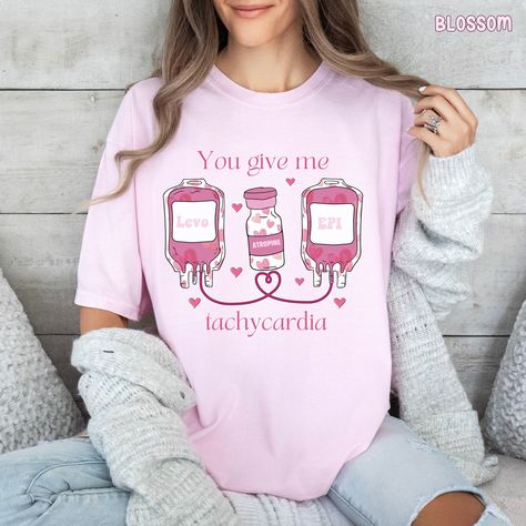 Healthcare Valentine Shirts, Packaging Hacks, Nurses Quotes, Nurse Valentine, Nurse Outfit, Cardiac Nurse, Nurse Crewneck, Nurse Shirts, Love In The Air