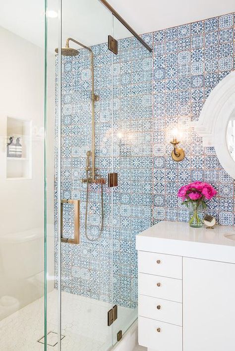 Tile has come a long way over the last few years. What used to be limited to… Bad Inspiration, Gorgeous Bathroom, Moroccan Tiles, Bathroom Renos, Bath Tub, Wet Rooms, Night Stand, Contemporary Bathroom, Beautiful Bathrooms