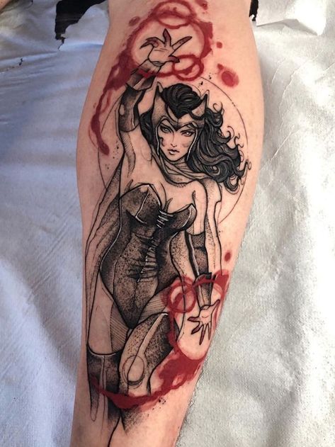 Scarlet Witch Tattoo, Marvel Tattoo Sleeve, Loki Tattoo, Avengers Tattoo, Sagittarius Tattoo, Marvel Tattoos, Witch Tattoo, Cool Forearm Tattoos, Gaming Tattoo