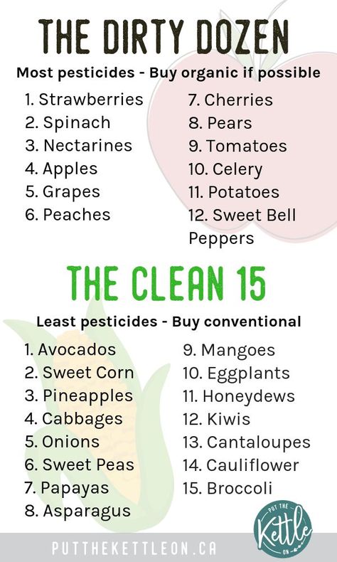 Living Foods, The Dirty Dozen, Clean 15, Environmentally Friendly Living, Dirty Dozen, Food List, Eco Friendly Living, Kitchen Cleaning, Green Kitchen