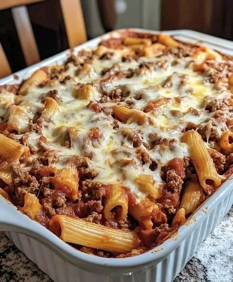 Esay Diabetic Recipes | BAKED MOSTACCIOLI RECIPE 🍝🧀🤤 | Facebook Meat Sauce Pasta, Baked Mostaccioli Recipe, Mostaccioli Recipe, Baked Mostaccioli, Giada De Laurentiis Recipes, Rigatoni Recipes, Baked Rigatoni, Italian Comfort Food, Pasta Bolognese