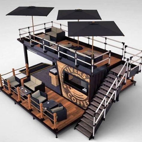 Container Coffee Shop, Container Home Designs, Rustic Barndominium, Container Restaurant, Container Cafe, Outdoor Restaurant Design, Container Bar, Coffee Shop Interior Design, Best Modern House Design