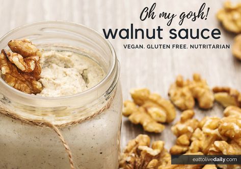 Oil Free Salad Dressing, Vegan Sauce, Walnut Sauce, Georgian Cuisine, Oil Free Vegan Recipes, Diet Ideas, Vegan Sauces, Vegan Gluten Free Recipes, Eat To Live