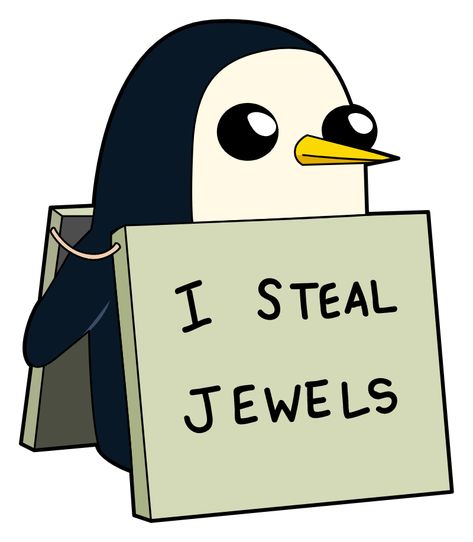 Adventure Time Gunter I Steal Jewels Sticker. #AdventureTime #cartoon #Gunter #Penguin Penguin Hug, Adventure Time Drawings, Adventure Time Tattoo, Adveture Time, Penguin Tattoo, Adventure Time Wallpaper, Adventure Time Characters, Time Icon, Adventure Time Cartoon