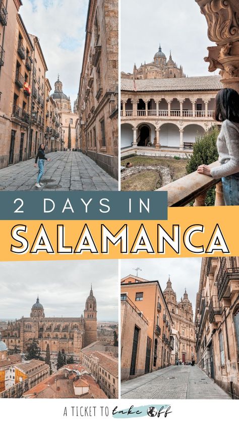 Find out why you should visit Salamanca in this ultimate guide. Discover all the must-sees on a trip to Salamanca. A 2 days itinerary that includes all the must-see places in Salamanca. Best things to do and see in Salamanca. #Salamanca #Spain #SalamancaTravelGuide #SalamancaItinerary #WhattovisitinSalamanca Guanajuato, Bilbao, Salamanca Madrid, Salamanca Spain, Spain Trip, Spain Itinerary, Spain Photography, Spain Travel Guide, Travel Spain