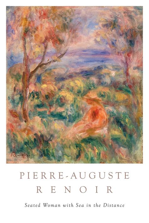 Pierre-Auguste Renoir art print, famous painting, Seated Woman with Sea in the Distance | free image by rawpixel.com / nap August Renoir, Renoir Art, Gallery Art Prints, Renoir Paintings, Paintings Famous, Classic Artwork, Pierre Auguste, Fancy Art, Pierre Auguste Renoir