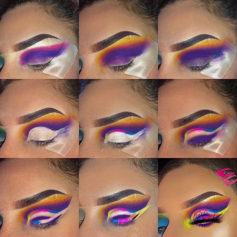 Makeup Pictorial Step By Step, Eyeshadow Pictorial, Makeup Pictorial, Glitter Eye Makeup, Eye Makeup Pictures, Hey Love, Colorful Eye Makeup, Creative Eye Makeup, Creative Eye