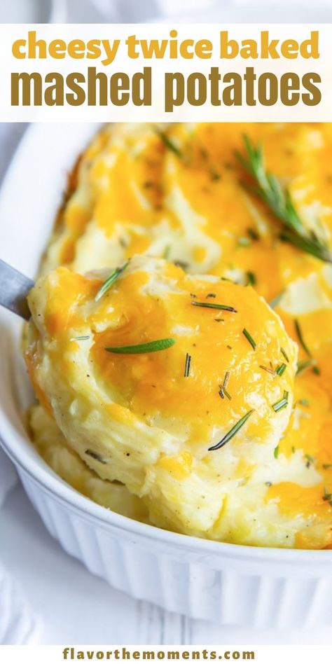 Mashed Potatoes Recipe Garlic, Cheesy Baked Mashed Potatoes, Garlic Mashed Potato, Twice Baked Mashed Potatoes, Mashed Potato Casserole Recipes, Baked Mashed Potatoes, Cheese Mashed Potatoes, Mashed Potato Casserole, Easy Mashed Potatoes