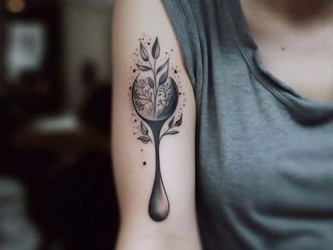 Small Spoon Tattoo Ideas, Spoon Tattoo Small, Wooden Spoon Tattoo, Spoon And Fork Tattoo, Autoimmune Tattoo, Teaspoon Tattoo, Spoons Tattoo, Millie Tattoo, Spoon Tattoo Ideas