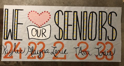 Senior Signs For Pep Rally, Senior Night Banner Ideas, Senior Night Banners Basketball, Road To State Championship Posters, Senior Signing Out Poster, Senior Poster Ideas Basketball, Shine Bright On Senior Night, Senior Night Vball Posters, Senior Night Signs Volleyball