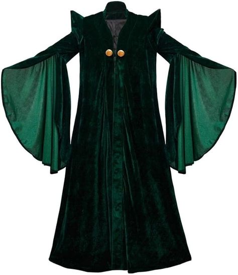 Amazon.com: ADuchessCos Women's Witch Halloween Robe Long Dress Cosplay Costume Green Wizard Sorceress Cloak, Small/Medium (WPS227221-SM) : Clothing, Shoes & Jewelry Professor Mcgonagall Costume, Harry Potter Minerva Mcgonagall, Mcgonagall Costume, Green Wizard, Elizabeth Cosplay, Adult Women Halloween Costumes, Halloween Costumes For Sale, Minerva Mcgonagall, Costume Green