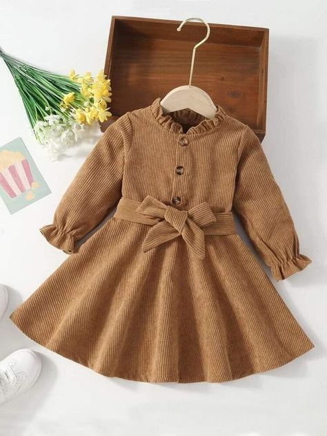 Baby Girl Dresses Winter, Baby Winter Dress, Frocks For Kids, Girls Fall Dresses, Girls Winter Dresses, Baby Frock Pattern, Frock Fashion