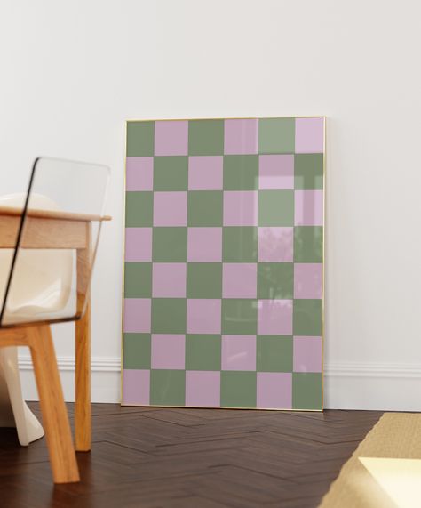 Lilac Green Checkerboard Preppy Wall Art, Checkered Retro Pastel Colors Printable Wall Art, Purple Fancy Checkers Modern Preppy Room Decor - Etsy Modern Preppy Room, Purple Checkered Wallpaper Room, Purple And White Checkered Wallpaper, Checkered Art, Green Wavy Checkered Wallpaper, Purple Checkered Background, Colourful Checkered Pattern, Lilac Bedroom, Modern Preppy