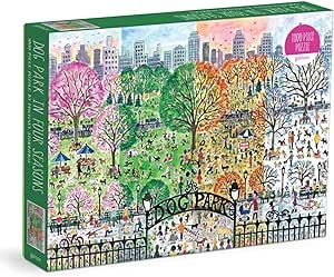 Galison Michael Storrings Dog Park in Four Seasons 1000 Piece Puzzle from Galison - Beautiful 1000 Piece Puzzle for Adults, Challenging and Fun, Thick and Sturdy Pieces, Great Gift Idea Michael Storrings, Puzzle Shop, 1000 Piece Puzzle, 1000 Piece Jigsaw Puzzles, Dog Park, Easter Egg Hunt, Egg Hunt, Happy Kids, Puzzle Pieces