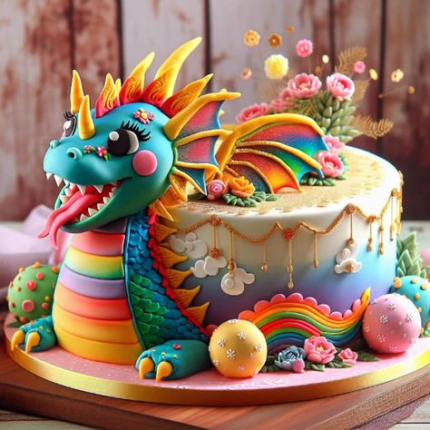 „Adding a touch of magic to your feed! 🐉🍰 Feast your eyes on this adorable dragon cake, adorned with beautiful colors and decorations. Who could resist diving into this delicious fantasy world? 🌈✨ #DragonCake #MagicintheKitchen #CakeArt“ Dragon Mermaid Cake, Dragon Cake Ideas, Dragon Birthday Cakes, Dragon Cakes, Dragon Cake, Fantasy Cake, Wilton Cake Decorating, Dragon Birthday, Wilton Cakes