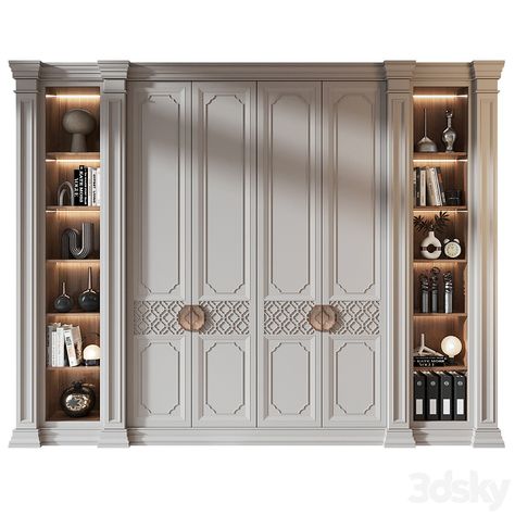 Furniture composition 776 - Wardrobe & Display cabinets - 3D model Classical Wardrobe Shutter Design, Modern Classic Wardrobe Design, Classic Wardrobe Design, Classical Wardrobe, Door Wardrobe Design, Modern Bedroom Wardrobe Ideas, Luxury Wardrobe Design, Wardrobe Shutter Design, Classic Cabinet Design