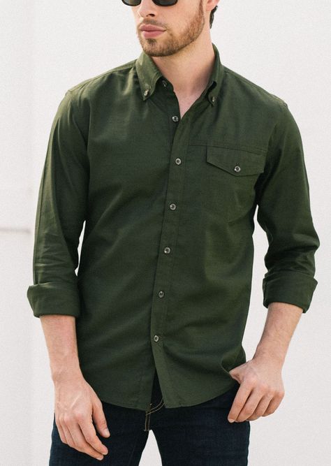 Olive Green Shirt Outfit, Shirt Combination Men, Green Shirt Outfits, Green Shirt Men, Olive Green Shirt Dress, Dark Green Shirt, Denim Shirt Outfit, Olive Green Shirt, Mode Shoes