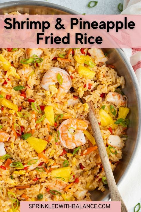 Shrimp Pineapple Fried Rice Pineapple Fried Rice Recipe, Shrimp Fried Rice Recipe, Pineapple Shrimp, Pineapple Rice, Pineapple Fried Rice, Meal Planning Menus, Shrimp Fried Rice, Shrimp And Rice, Fried Apples