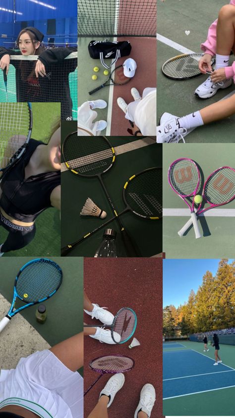 Court side sport 🏓🎾👟 #tennis #badminton Badminton Court Aesthetic, Badminton Girl Aesthetic, Badminton Pictures, Tennis Court Photoshoot, Tennis Photoshoot, Tennis Lifestyle, Matilda Djerf Style, Tennis Photography, Tennis Pictures