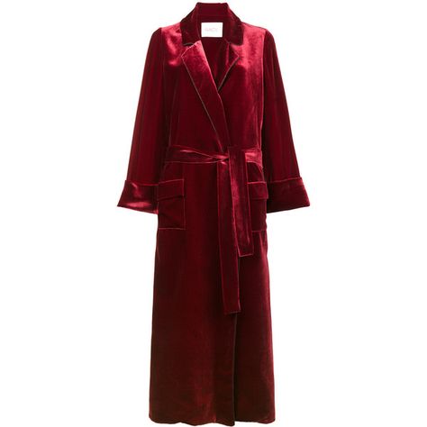 Velvet Dressing Gown, Red Bath, Oversized Coats, Bath Robes, Dressing Gown, Windsor, Gowns Dresses, Chic Style, Duster Coat