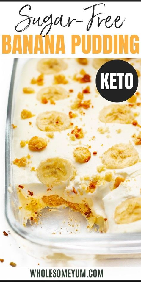 Sugar Free Banana Pudding, Brownie Aesthetics, Keto Banana Pudding, Keto Banana, Sugar Free Desserts Easy, Low Sugar Desserts, Sugar Free Baking, Sugar Free Recipes Desserts, Sugar Free Pudding