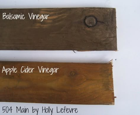 Here is a sample showing the difference between the two vinegar stains. The top is the Balsamic Vinegar and the bottom is the Apple Cider Vinegar. Vinegar Stain, How To Stain Wood, Diy Wood Stain, Stain Wood, Aging Wood, Steel Wool, Into The Woods, Annie Sloan, Cider Vinegar