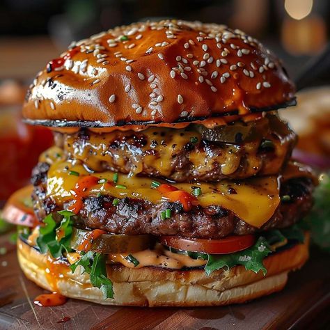 Ultimate Crack Burgers Recipe Homemade Gourmet Burgers, Hamburger Recipes Grilled, Cool Burger Ideas, Korean Burger Recipe, Cowboy Burger Recipe, Unique Burgers Ideas, Hamburger Sandwich Ideas, Grilled Smash Burgers, Burger Themed Birthday Party