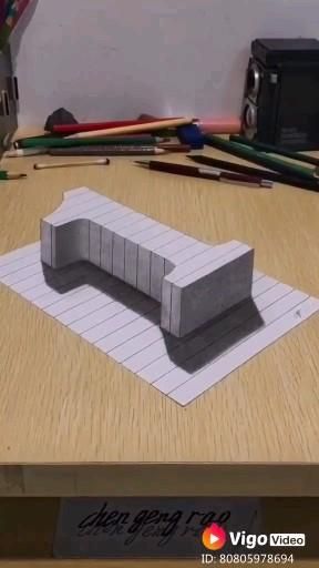 3d Illusion Drawing, Illusion Kunst, Easy Pencil Drawings, Optical Illusion Drawing, Kraf Kertas, Illusion Drawings, 3d Art Drawing, Seni Dan Kraf, Optical Illusions Art