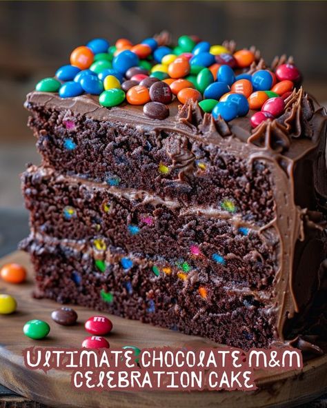 Valerie recipes - 🌟 Ultimate Chocolate M&M Celebration... M M Cake Birthday, Desserts With M&ms, M&m Recipes, M&m Cakes, M&m Cake Recipe, Mnm Cake Birthdays, M&m Birthday Cake Ideas, M&m Cookie Cake, Chocolate M&m Cake