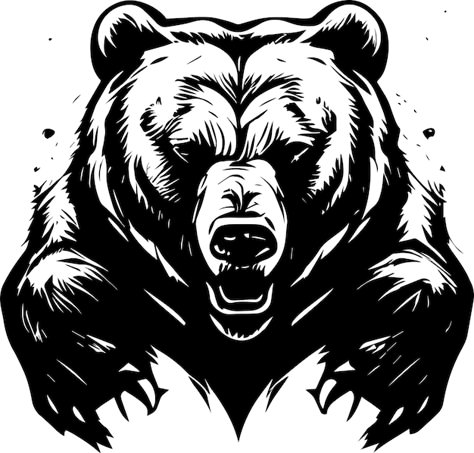 Vector grizzly bear icon silhouette logo | Premium Vector #Freepik #vector #bear-silhouette #wildlife-logo #bear #landscape-silhouette Grisley Bear, Grizzly Bear Cartoon, Bear Cartoon Drawing, Grizzly Bear Silhouette, Grizzly Bear Drawing, Clothing Line Logo, Clothing Line Logos, Bear Vector Art, Bear Landscape