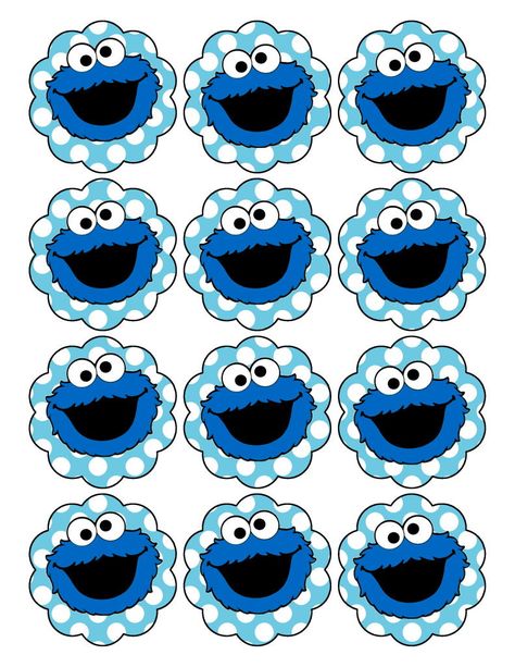 Cookie Monster Free Printables Cookie Monster Birthday Party, Monster Baby Showers, Cookie Monster Cupcakes, Dulces Halloween, Monster 1st Birthdays, Cookie Monster Party, Cookie Monster Birthday, Sesame Street Cookie Monster, Monster Stickers