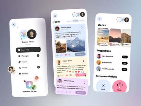 Social App Design, Ux Design Mobile, Interactive Web Design, App Promotion, App Interface Design, Mobile Interface, Mobile Ui Design, Social Media Apps, App Design Inspiration