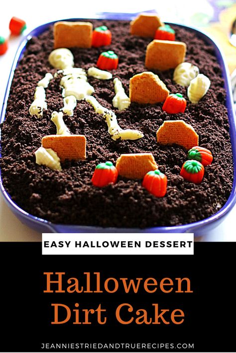 Halloween Dirt Cake, Fun Dessert Ideas, Halloween Dirt Pudding, Halloween Dirt, Dirt Cake Recipe, Dirt Dessert, Oreo Dirt Cake, Halloween Cakes Easy, Dirt Cake Recipes