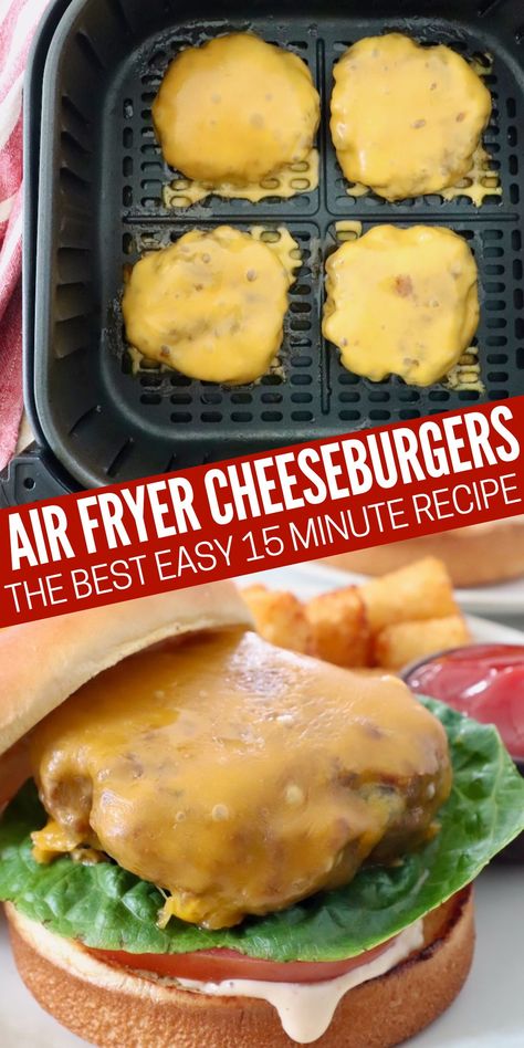 Make juicy, tender, flavorful Air Fryer Hamburgers in just 14 minutes with this easy recipe! No grill? No problem! Use your air fryer to make these delicious burgers at home for a quick and simple meal. Air Fryer Cheeseburger, Air Fryer Hamburgers, Air Fryer Recipes Hamburger, Cheap Air Fryer, Burgers At Home, Baked Burgers, How To Cook Hamburgers, Sweet Potato Oven, How To Cook Burgers