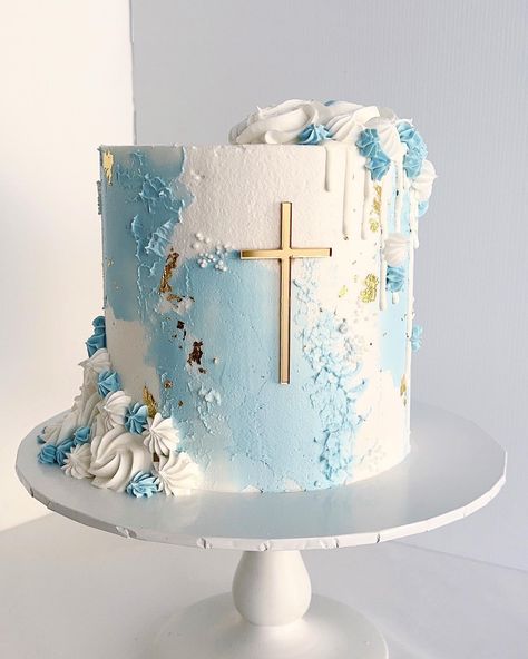 Baptism Cake Boy Catholic, Boy Baptism Cake Ideas, Boy Baptism Cakes, Baptism Cakes Girl, Cake Baptism Boy, Dedication Cake Ideas, Boys Christening Cake, Baptism Cakes For Boys, Baptismal Cake Boy One Layer