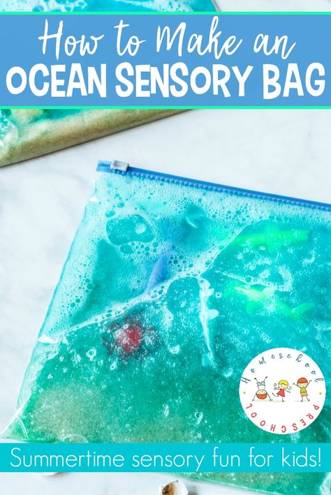 Ocean Theme Preschool Activities, Preschool Ocean Theme, Beach Theme Preschool, Ocean Activities Preschool, Ocean Activity, Ocean Sensory, Preschool Ocean, Ocean Theme Preschool, Sensory Bag