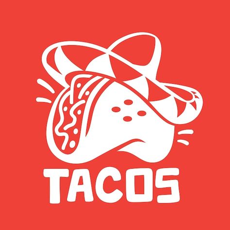 Taco Logo Design, Taco Logo, Sombrero Hat, Easy Taco, Mascot Design, Premium Vector, Graphic Resources, Tacos, Logo Design